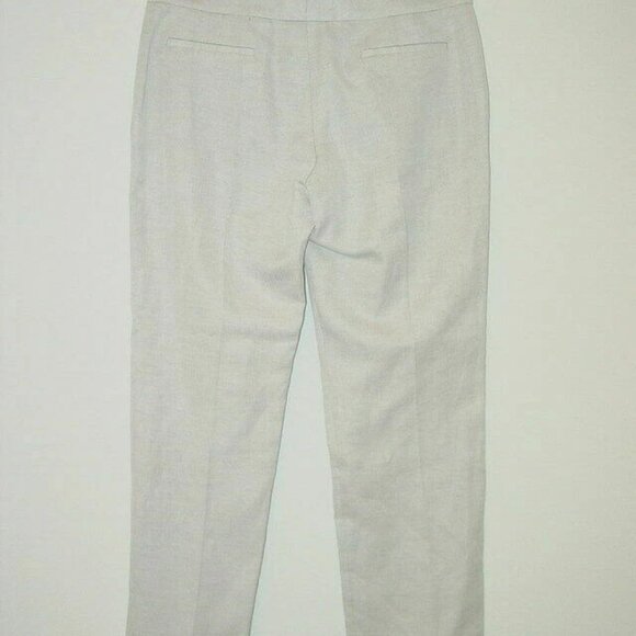 NWT CHLOE Beige Cotton Linen Slim Cropped Pants 42/10 - Picture 5 of 5